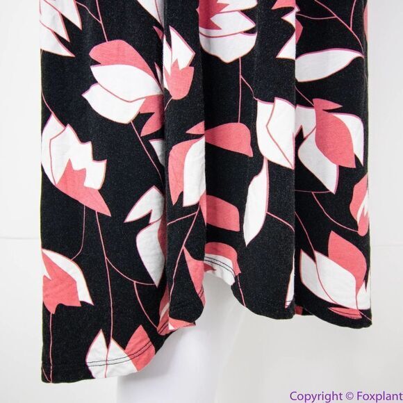 Modcloth black pink floral print short‎ sleeve dress, 1X - Picture 10 of 16